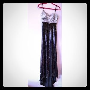 Jovani sequin & crystal pageant dress w train